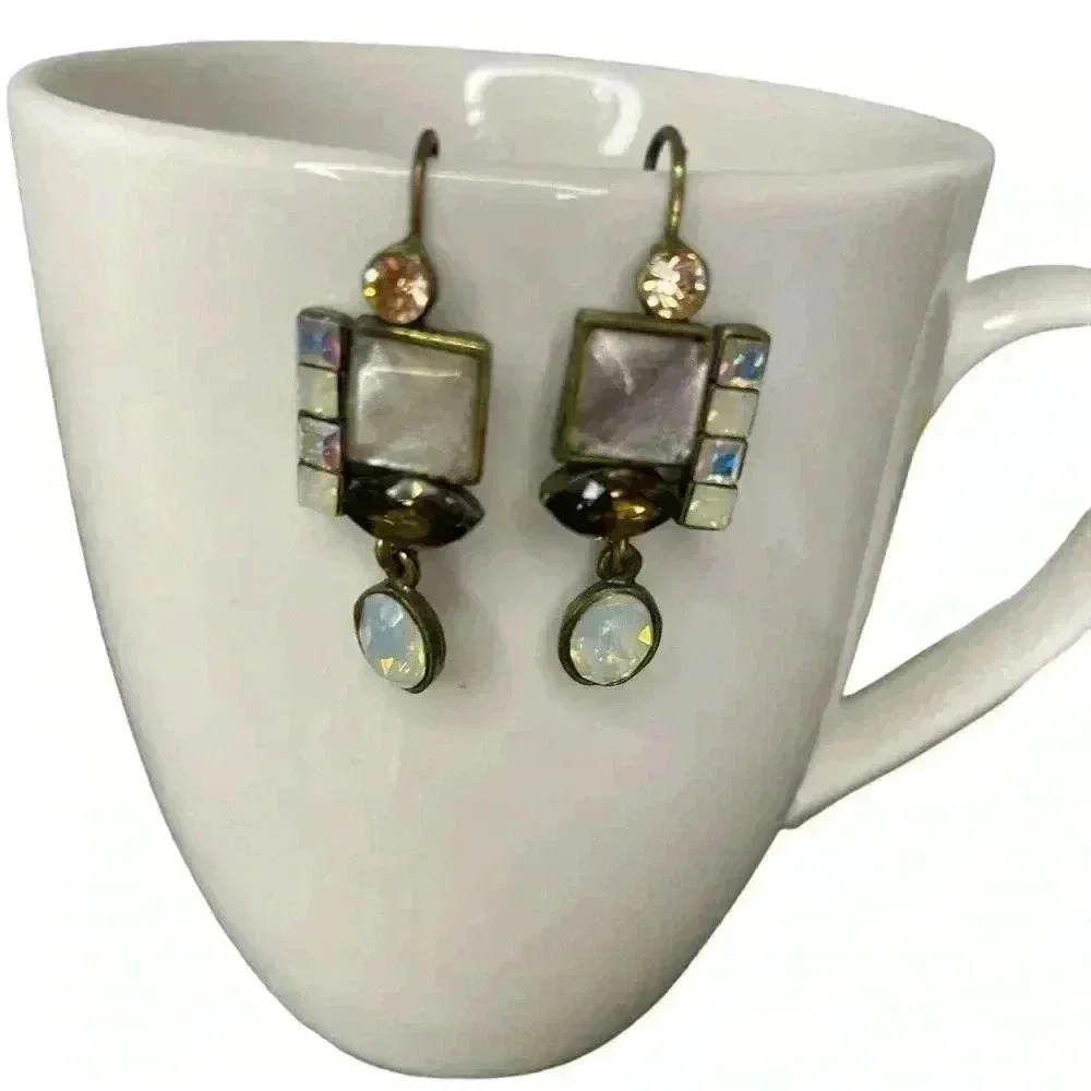 Vintage Artisan Abalone Pierced Earrings